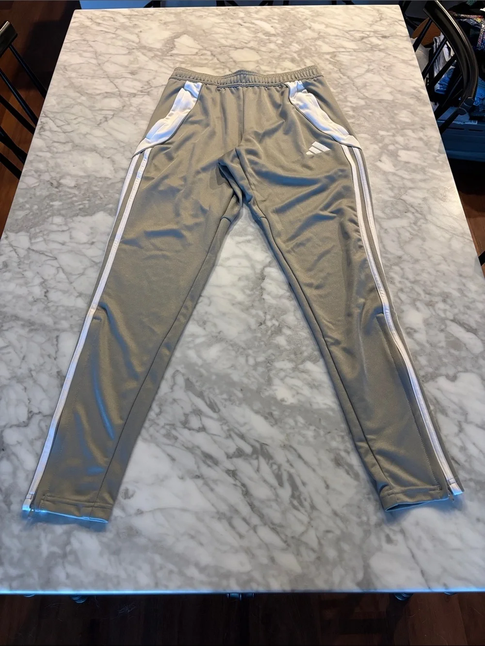 adidas men Gray tiro Joggers with White Stripe